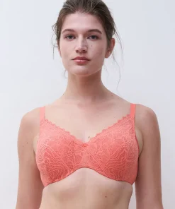Chantelle Bh'er<0LU CORAL - Floral Touch Covering Memory Bra