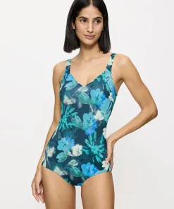 Triumph Badedragter<M025 TURQUOISE - DARK COMBINAT - Summer Fleur Badedragt