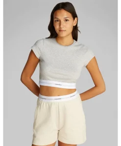 Calvin Klein Top/ Loungeshirt/ Pyjamas<P7A GREY HEATHER - Cotton Stretch Rib S/S T-Shirt