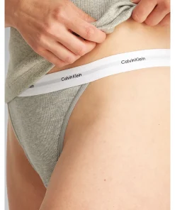 Calvin Klein Trusser<P7A GREY HEATHER - Cotton Strch Rib Mpp Tanga