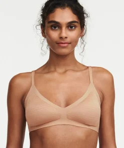 Chantelle Undertøj|Bh'er<00Q CLAY NUDE - Softstretch Stripes Bralette Padded