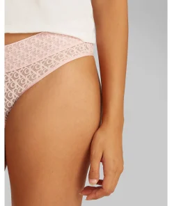 Calvin Klein Trusser<SQL BUFF PINK - Logo Lace Trim Brazilian