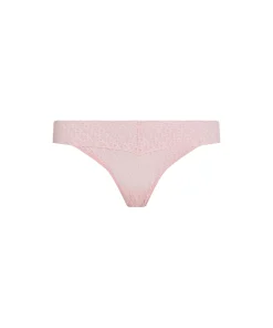 Calvin Klein Trusser<SQL BUFF PINK - Logo Lace Trim Thong