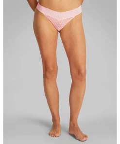 Calvin Klein Trusser<SQL BUFF PINK - Logo Lace Trim Thong