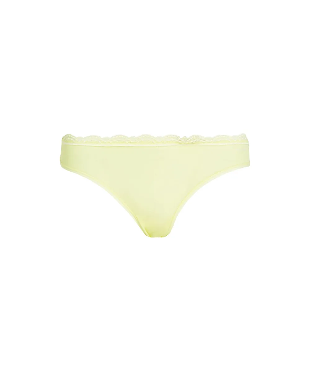 Calvin Klein Trusser<SYC PALE LIME YELLOW - Mf Stretch W Lace Thong