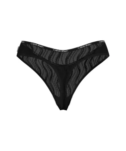 Calvin Klein Trusser<UB1 BLACK - Allover Lace Thong