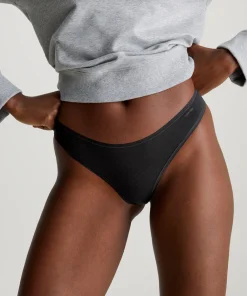 Calvin Klein Trusser<UB1 BLACK - Ideal Cotton Thong
