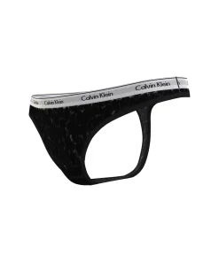 Calvin Klein Trusser<UB1 BLACK - Modern Logo W/ Lace Thong