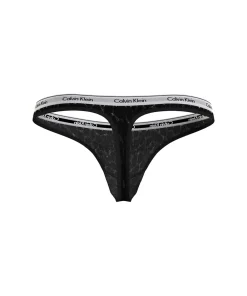 Calvin Klein Trusser<UB1 BLACK - Modern Logo W/ Lace Thong
