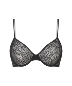 Calvin Klein Bh'er<UB1 BLACK - Sheer Marquisette Lace Demi-Plunge Bras