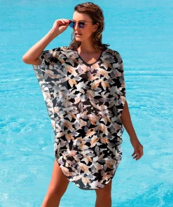Wiki Strandtøj<W481 BARBADOS - Swimwear Beach Poncho