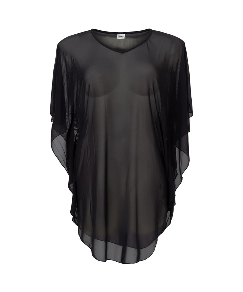 Wiki Strandtøj<W099 BLACK - Swimwear Beach Poncho