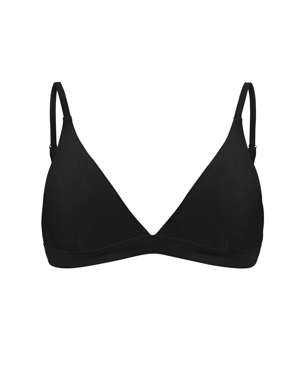 Wiki Bikinier<W099 BLACK - Swimwear Wirefree Triangle Bikini Top
