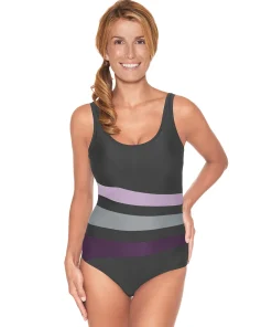 Wiki Protesebadetøj|Badedragter<W110 GRAPHITE/LAVENDER - Valentina De Luxe Swimsuit Bianca Classic+