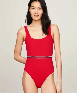 Tommy Hilfiger Badedragter<XLG PRIMARY RED - Th Global Stripe-S Halter Swimsuit